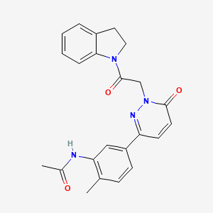 molecular formula C23H22N4O3 B5102652 N-(5-{1-[2-(2,3-dihydro-1H-indol-1-yl)-2-oxoethyl]-6-oxo-1,6-dihydro-3-pyridazinyl}-2-methylphenyl)acetamide 