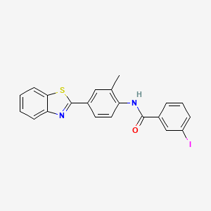 molecular formula C21H15IN2OS B5102655 N-[4-(1,3-benzothiazol-2-yl)-2-methylphenyl]-3-iodobenzamide 