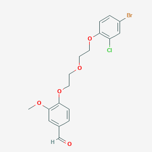 4-{2-[2-(4-bromo-2-chlorophenoxy)ethoxy]ethoxy}-3-methoxybenzaldehyde