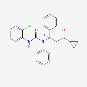 molecular formula C26H25ClN2O2 B5102680 N'-(2-chlorophenyl)-N-(3-cyclopropyl-3-oxo-1-phenylpropyl)-N-(4-methylphenyl)urea 