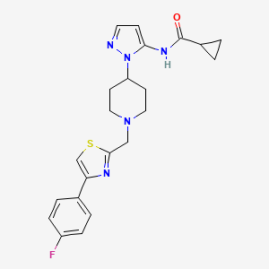 molecular formula C22H24FN5OS B5102697 N-[1-(1-{[4-(4-fluorophenyl)-1,3-thiazol-2-yl]methyl}-4-piperidinyl)-1H-pyrazol-5-yl]cyclopropanecarboxamide 