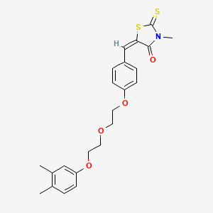molecular formula C23H25NO4S2 B5102709 5-(4-{2-[2-(3,4-dimethylphenoxy)ethoxy]ethoxy}benzylidene)-3-methyl-2-thioxo-1,3-thiazolidin-4-one 