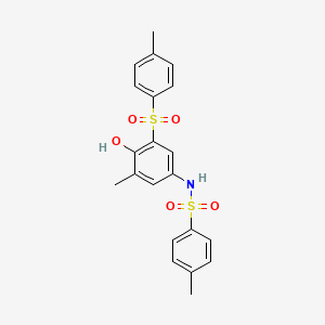 molecular formula C21H21NO5S2 B5102729 N-{4-hydroxy-3-methyl-5-[(4-methylphenyl)sulfonyl]phenyl}-4-methylbenzenesulfonamide 