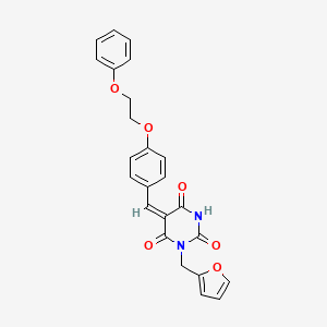 molecular formula C24H20N2O6 B5102737 1-(2-furylmethyl)-5-[4-(2-phenoxyethoxy)benzylidene]-2,4,6(1H,3H,5H)-pyrimidinetrione 