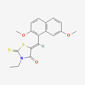 molecular formula C18H17NO3S2 B5102756 5-[(2,7-dimethoxy-1-naphthyl)methylene]-3-ethyl-2-thioxo-1,3-thiazolidin-4-one 