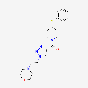 molecular formula C21H29N5O2S B5102761 4-{2-[4-({4-[(2-methylphenyl)thio]-1-piperidinyl}carbonyl)-1H-1,2,3-triazol-1-yl]ethyl}morpholine 
