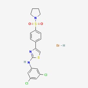 molecular formula C19H18BrCl2N3O2S2 B5102764 N-(3,5-dichlorophenyl)-4-[4-(1-pyrrolidinylsulfonyl)phenyl]-1,3-thiazol-2-amine hydrobromide 