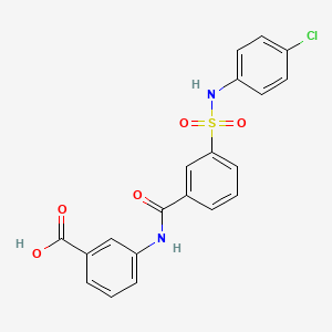 3-[(3-{[(4-chlorophenyl)amino]sulfonyl}benzoyl)amino]benzoic acid
