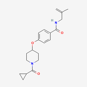 molecular formula C20H26N2O3 B5102767 4-{[1-(cyclopropylcarbonyl)-4-piperidinyl]oxy}-N-(2-methyl-2-propen-1-yl)benzamide 