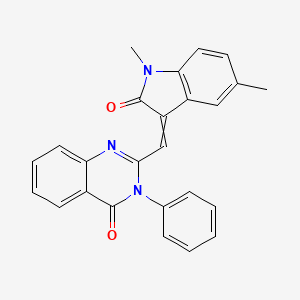 2-[(1,5-dimethyl-2-oxo-1,2-dihydro-3H-indol-3-ylidene)methyl]-3-phenyl-4(3H)-quinazolinone