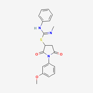 molecular formula C19H19N3O3S B5102800 1-(3-methoxyphenyl)-2,5-dioxo-3-pyrrolidinyl N-methyl-N'-phenylimidothiocarbamate 