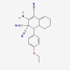 molecular formula C21H20N4O B5102832 2-amino-4-(4-ethoxyphenyl)-4a,5,6,7-tetrahydro-1,3,3(4H)-naphthalenetricarbonitrile 