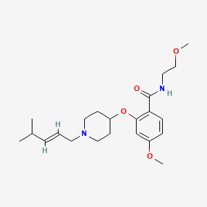 molecular formula C22H34N2O4 B5102856 4-methoxy-N-(2-methoxyethyl)-2-({1-[(2E)-4-methyl-2-penten-1-yl]-4-piperidinyl}oxy)benzamide 