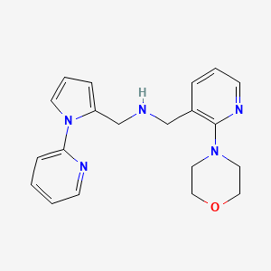 molecular formula C20H23N5O B5102916 1-[2-(4-morpholinyl)-3-pyridinyl]-N-{[1-(2-pyridinyl)-1H-pyrrol-2-yl]methyl}methanamine 