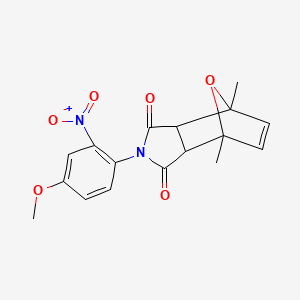 molecular formula C17H16N2O6 B5102959 4-(4-methoxy-2-nitrophenyl)-1,7-dimethyl-10-oxa-4-azatricyclo[5.2.1.0~2,6~]dec-8-ene-3,5-dione 