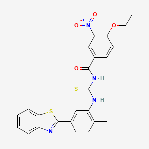 molecular formula C24H20N4O4S2 B5103004 N-({[5-(1,3-benzothiazol-2-yl)-2-methylphenyl]amino}carbonothioyl)-4-ethoxy-3-nitrobenzamide 