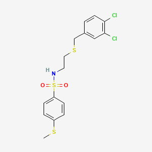 molecular formula C16H17Cl2NO2S3 B5103019 N-{2-[(3,4-dichlorobenzyl)thio]ethyl}-4-(methylthio)benzenesulfonamide 