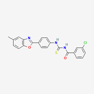 3-chloro-N-({[4-(5-methyl-1,3-benzoxazol-2-yl)phenyl]amino}carbonothioyl)benzamide