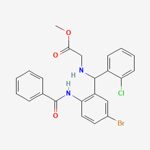 methyl N-[[2-(benzoylamino)-5-bromophenyl](2-chlorophenyl)methyl]glycinate
