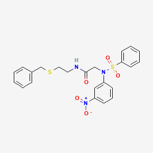 molecular formula C23H23N3O5S2 B5103079 N~1~-[2-(benzylthio)ethyl]-N~2~-(3-nitrophenyl)-N~2~-(phenylsulfonyl)glycinamide 