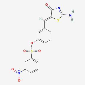 3-[(2-imino-4-oxo-1,3-thiazolidin-5-ylidene)methyl]phenyl 3-nitrobenzenesulfonate