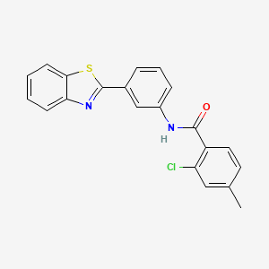 molecular formula C21H15ClN2OS B5103128 N-[3-(1,3-benzothiazol-2-yl)phenyl]-2-chloro-4-methylbenzamide 