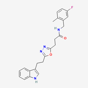 molecular formula C23H23FN4O2 B5103136 N-(5-fluoro-2-methylbenzyl)-3-{5-[2-(1H-indol-3-yl)ethyl]-1,3,4-oxadiazol-2-yl}propanamide 