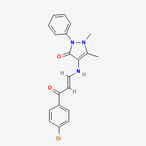 molecular formula C20H18BrN3O2 B5103138 4-{[3-(4-bromophenyl)-3-oxo-1-propen-1-yl]amino}-1,5-dimethyl-2-phenyl-1,2-dihydro-3H-pyrazol-3-one 