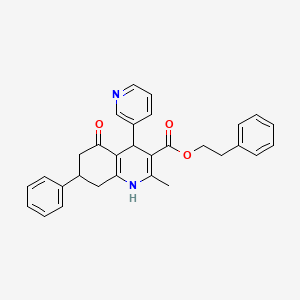molecular formula C30H28N2O3 B5103147 2-phenylethyl 2-methyl-5-oxo-7-phenyl-4-(3-pyridinyl)-1,4,5,6,7,8-hexahydro-3-quinolinecarboxylate 