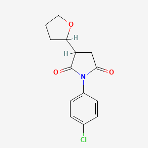 molecular formula C14H14ClNO3 B5103150 1-(4-chlorophenyl)-3-(tetrahydro-2-furanyl)-2,5-pyrrolidinedione 