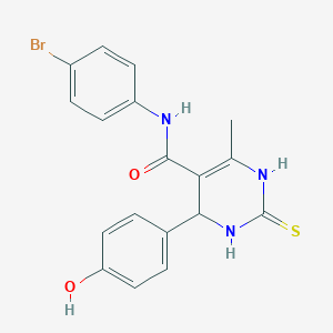 molecular formula C18H16BrN3O2S B5103176 N-(4-bromophenyl)-4-(4-hydroxyphenyl)-6-methyl-2-thioxo-1,2,3,4-tetrahydro-5-pyrimidinecarboxamide 