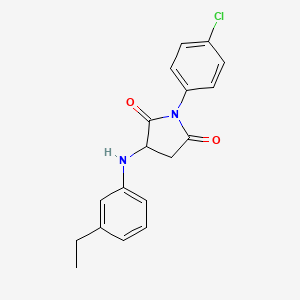 molecular formula C18H17ClN2O2 B5103245 1-(4-chlorophenyl)-3-[(3-ethylphenyl)amino]-2,5-pyrrolidinedione 