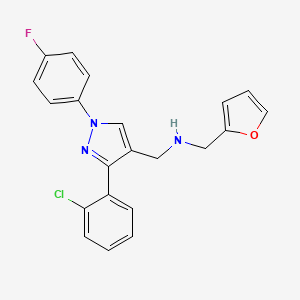 molecular formula C21H17ClFN3O B5103249 1-[3-(2-chlorophenyl)-1-(4-fluorophenyl)-1H-pyrazol-4-yl]-N-(2-furylmethyl)methanamine 