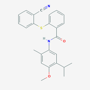 2-[(2-cyanophenyl)thio]-N-(5-isopropyl-4-methoxy-2-methylphenyl)benzamide