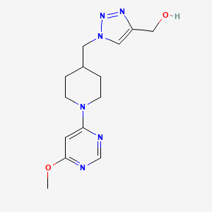 molecular formula C14H20N6O2 B5103278 (1-{[1-(6-methoxy-4-pyrimidinyl)-4-piperidinyl]methyl}-1H-1,2,3-triazol-4-yl)methanol trifluoroacetate (salt) 