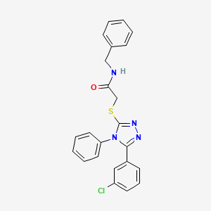 molecular formula C23H19ClN4OS B5103285 N-benzyl-2-{[5-(3-chlorophenyl)-4-phenyl-4H-1,2,4-triazol-3-yl]thio}acetamide CAS No. 5964-93-2