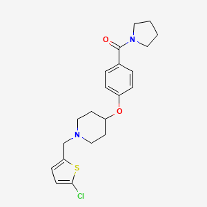 molecular formula C21H25ClN2O2S B5103292 1-[(5-chloro-2-thienyl)methyl]-4-[4-(1-pyrrolidinylcarbonyl)phenoxy]piperidine 