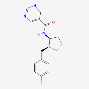 molecular formula C17H18FN3O B5103323 N-[(1S*,2S*)-2-(4-fluorobenzyl)cyclopentyl]-5-pyrimidinecarboxamide 