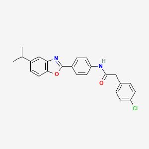 molecular formula C24H21ClN2O2 B5103325 2-(4-chlorophenyl)-N-[4-(5-isopropyl-1,3-benzoxazol-2-yl)phenyl]acetamide 