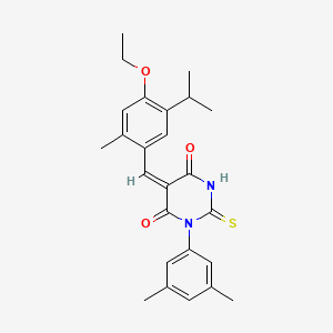 1-(3,5-dimethylphenyl)-5-(4-ethoxy-5-isopropyl-2-methylbenzylidene)-2-thioxodihydro-4,6(1H,5H)-pyrimidinedione