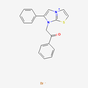 molecular formula C19H15BrN2OS B5103358 7-(2-oxo-2-phenylethyl)-6-phenyl-7H-imidazo[2,1-b][1,3]thiazol-4-ium bromide 