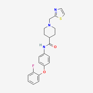 molecular formula C22H22FN3O2S B5103365 N-[4-(2-fluorophenoxy)phenyl]-1-(1,3-thiazol-2-ylmethyl)-4-piperidinecarboxamide 