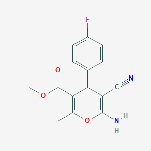 molecular formula C15H13FN2O3 B5103371 methyl 6-amino-5-cyano-4-(4-fluorophenyl)-2-methyl-4H-pyran-3-carboxylate 