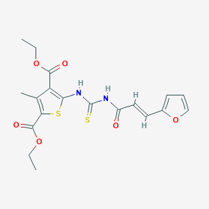 molecular formula C19H20N2O6S2 B5103378 diethyl 5-[({[3-(2-furyl)acryloyl]amino}carbonothioyl)amino]-3-methyl-2,4-thiophenedicarboxylate 