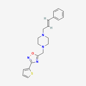 molecular formula C20H22N4OS B5103385 1-[(2E)-3-phenyl-2-propen-1-yl]-4-{[3-(2-thienyl)-1,2,4-oxadiazol-5-yl]methyl}piperazine 