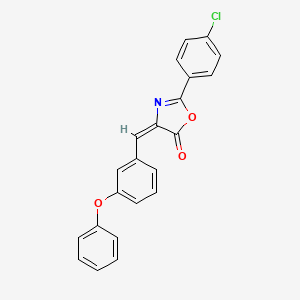 molecular formula C22H14ClNO3 B5103393 2-(4-chlorophenyl)-4-(3-phenoxybenzylidene)-1,3-oxazol-5(4H)-one 