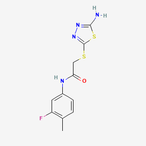 molecular formula C11H11FN4OS2 B5103399 2-[(5-amino-1,3,4-thiadiazol-2-yl)thio]-N-(3-fluoro-4-methylphenyl)acetamide 