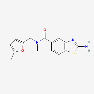 molecular formula C15H15N3O2S B5103402 2-amino-N-methyl-N-[(5-methyl-2-furyl)methyl]-1,3-benzothiazole-5-carboxamide trifluoroacetate 