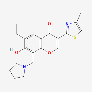 molecular formula C20H22N2O3S B5103418 6-ethyl-7-hydroxy-3-(4-methyl-1,3-thiazol-2-yl)-8-(1-pyrrolidinylmethyl)-4H-chromen-4-one 