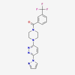 3-(1H-pyrazol-1-yl)-6-{4-[3-(trifluoromethyl)benzoyl]-1-piperazinyl}pyridazine